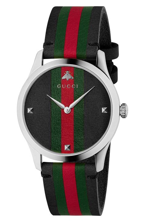 gucci men leather watch 1000507161|Men's Gucci Watches .